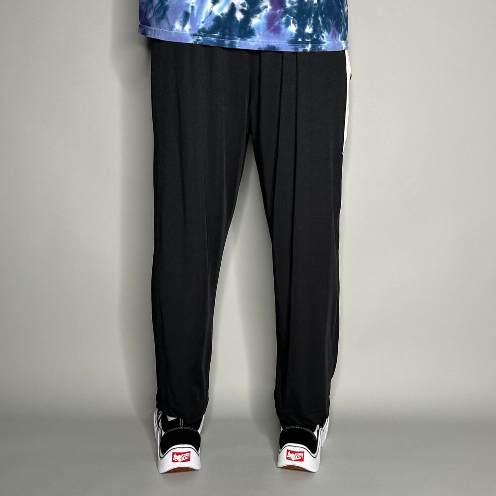 Vintage Y2K Adidas Sweatpants Womens L Baggy Wide Leg Fit Jet Black Polyester - Picture 3 of 4